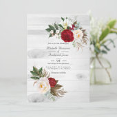 Boho Burgundy Floral QR Code UAWG Bohemisch Weddin Einladung (Stehend Vorderseite)