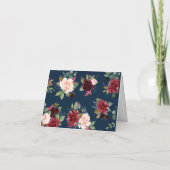 Boho Burgundy Floral Wedding Dankeschön Karte (Rückseite)