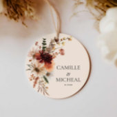 Boho Burgundy Floral Wedding Geschenkanhänger
