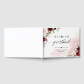 Boho Burgundy Floral Wedding Guest Book Gästebuch (Voll)