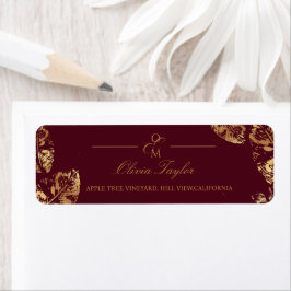 Boho Burgundy | Gold Herbst Hochzeitsadresse