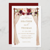 Boho Burgundy Marsala Floral Wedding Einladung