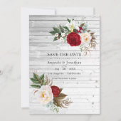 Boho Burgundy - Marsala Floral Wedding Foto Save The Date (Vorderseite)