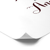 Boho Burgundy Marsala Floral Welcome Wedding Sign Poster (Ecke)