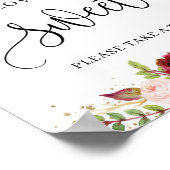 Boho burgundy Marsala Goldene Liebe ist ein süßes  Poster (Ecke)