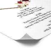 Boho Burgundy Menü- oder Bar Menu-Zeichen Poster (Ecke)