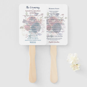 Boho Burgundy Navy Mauve Floral Wedding Fächer