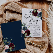 Boho Burgundy Oh Boy Baby Shower Einladung