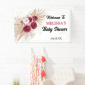 Boho Burgundy Pampas Grass Begrüßungsgras Hintergr Banner (Insitu)