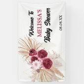 Boho Burgundy Pampas Grass Begrüßungsgras Hintergr Banner (Vertikal)