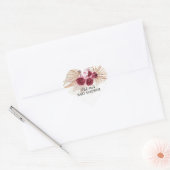 Boho Burgundy Pampas Grass cupcake Toppers Herz-Aufkleber (Umschlag)