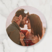 Boho Burgundy Photo Wedding Geschenkanhänger (Rückseite)