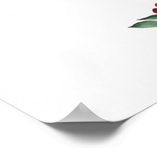 Boho Burgundy Pink Floral Begrüßungszeichen Poster (Ecke)