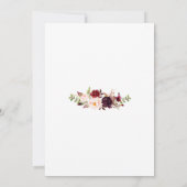 Boho Burgundy Red Pink Floral Canopy Wedding Einladung (Rückseite)