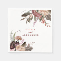 Boho Burgundy Rose fallen Hochzeit