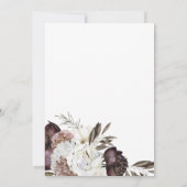 Boho Burgundy Rose Hochzeit im Herbst Einladung (Rückseite)