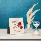 Boho Burgundy Rose Karten und Geschenke Zeichen Fotoplatte (InSitu)