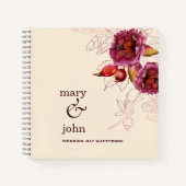 Boho Burgundy Rose Notebook Notizblock (Vorderseite)