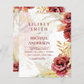 BOHO Burgundy Rose Pampas Grass Wedding (Vorne/Hinten)