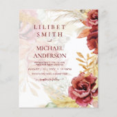 BOHO Burgundy Rose Pampas Grass Wedding (Vorderseite)