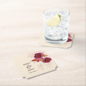 Boho Burgundy Rose Tracery Untersetzer (Vor Ort)