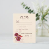 Boho Burgundy Rose UAWG Postkarte (Stehend Vorderseite)