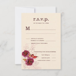 Boho Burgundy Rose UAWG RSVP Karte