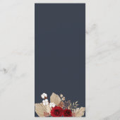 Boho Burgundy Rose und Pampas Grass Menükarte (Rückseite)