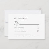 Boho Burgundy Rose Watercolor Wedding RSVP Karte (Rückseite)