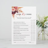 Boho Burgundy Terracotta Brautparty Game (Stehend Vorderseite)