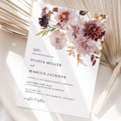 Boho Burgundy Terracotta Dahlia Wedding Einladung