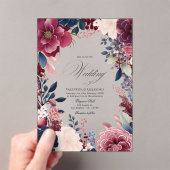 Boho Burgundy und die Hochzeit der Rustikalen Flor Acryleinladungen (Insitu (Handheld))