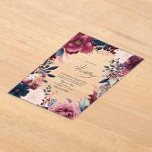 Boho Burgundy und die Hochzeit der Rustikalen Flor Acryleinladungen (Ablage )