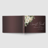 Boho Burgundy und White Rose Bouquet Wedding Gästebuch (Voll)