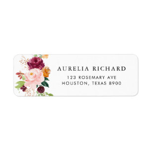 Boho Burgundy Watercolor Blume Hochzeit im Herbst