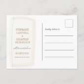 Boho Burgundy Watercolor Floral Save the Date Ankündigungspostkarte (Rückseite)