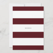 Boho Burgundy Watercolor Floral Wreath Christening Einladung (Rückseite)