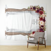 Boho Burgundy Wedding Arch Backdrop Foto Stand Wandteppich (Beispiel (Horizontal))