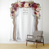Boho Burgundy Wedding Arch Backdrop Foto Stand Wandteppich (Beispiel)