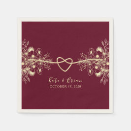 Boho Burgundy Wedding Napkins Serviette