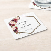 Boho Burgundy Wedding Untersetzer (angewinkelt)