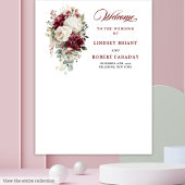 Boho Burgundy White Garden Rose Hochzeit Hintergru Wandteppich