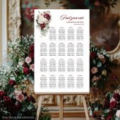 Boho burgundy White gold Blumenstempelzeichen Poster