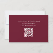 Boho Burgundy Winter Holiday Wedding QR Code RSVP Karte (Rückseite)