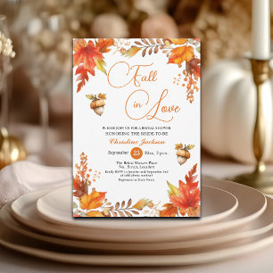 Boho Burnt Florale Hochzeitsshower im Herbst-Liebe Einladung