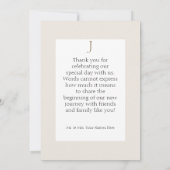 Boho Burnt Orange Arch Monogram Beige Dankeskarte (Rückseite)