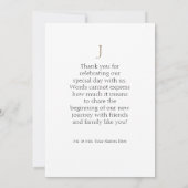 Boho Burnt Orange Arch Monogram White Dankeskarte (Rückseite)