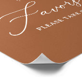 Boho Burnt Orange Brautparty Favoriten Signing Poster (Ecke)