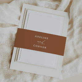 Boho Burnt Orange Calligrafy Wedding Einladungsbanderole