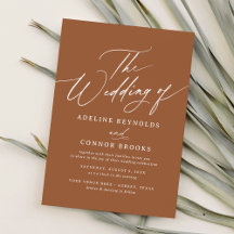 Boho Burnt Orange Calligrafy Wedding of of the of 